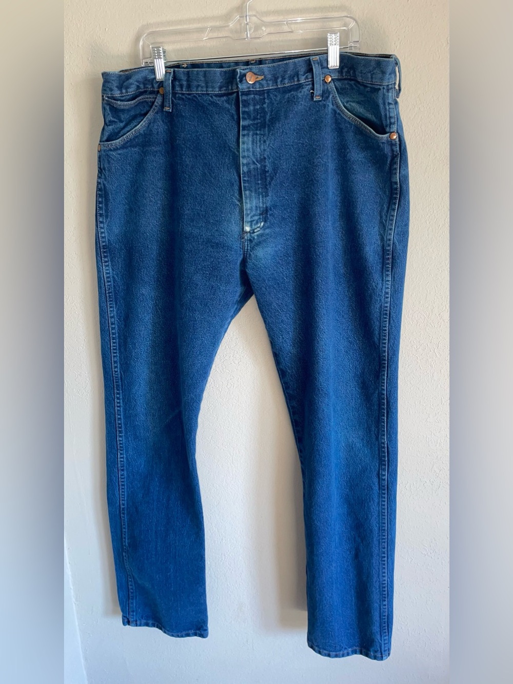 Wrangler Men's Straight Leg Blue Denim Jeans 40X34